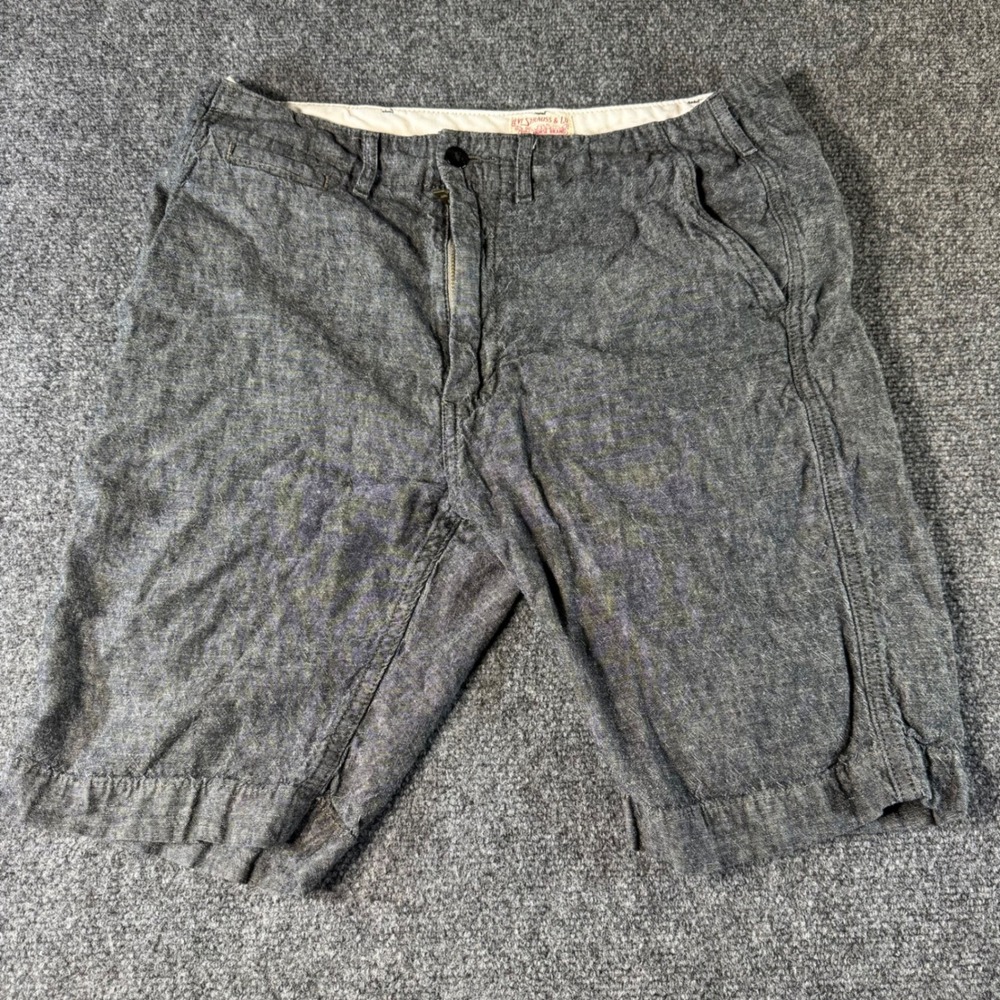 Levis Mens Charcoal Gray Linen Cotton Shorts Size 34 Casual Summer 524380018
